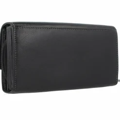 Greenland Nature Herrengeldbörsen Querformat|Damengeldbörsen Querformat<Black Nappa Kellnerbörse Geldbörse RFID Leder 18 cm schwarz