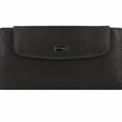 Greenland Nature Damengeldbörsen Querformat<Black Nappa Geldbörse RFID Leder 19 cm schwarz