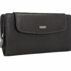 Greenland Nature Damengeldbörsen Querformat<Black Nappa Geldbörse RFID Leder 19 cm schwarz