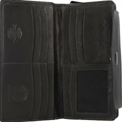 Greenland Nature Damengeldbörsen Querformat<Black Nappa Geldbörse RFID Leder 19 cm schwarz