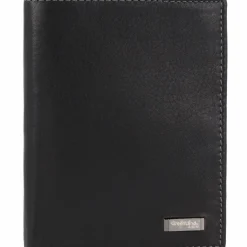 Greenland Nature Herrengeldbörsen Hochformat<Black Nappa Geldbörse RFID Leder 9,5 cm schwarz