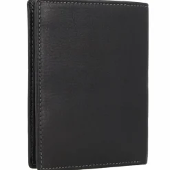 Greenland Nature Herrengeldbörsen Hochformat<Black Nappa Geldbörse RFID Leder 9,5 cm schwarz