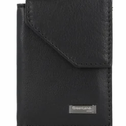 Greenland Nature Herrengeldbörsen Hochformat<Black Nappa Geldbörse RFID Leder 7 cm schwarz