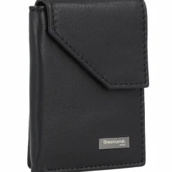 Greenland Nature Herrengeldbörsen Hochformat<Black Nappa Geldbörse RFID Leder 7 cm schwarz