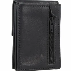 Greenland Nature Herrengeldbörsen Hochformat<Black Nappa Geldbörse RFID Leder 7 cm schwarz