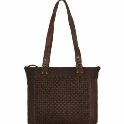 Greenland Nature Henkeltaschen|Schultertaschen<Femi & Nine Schultertasche Leder 35 cm grey