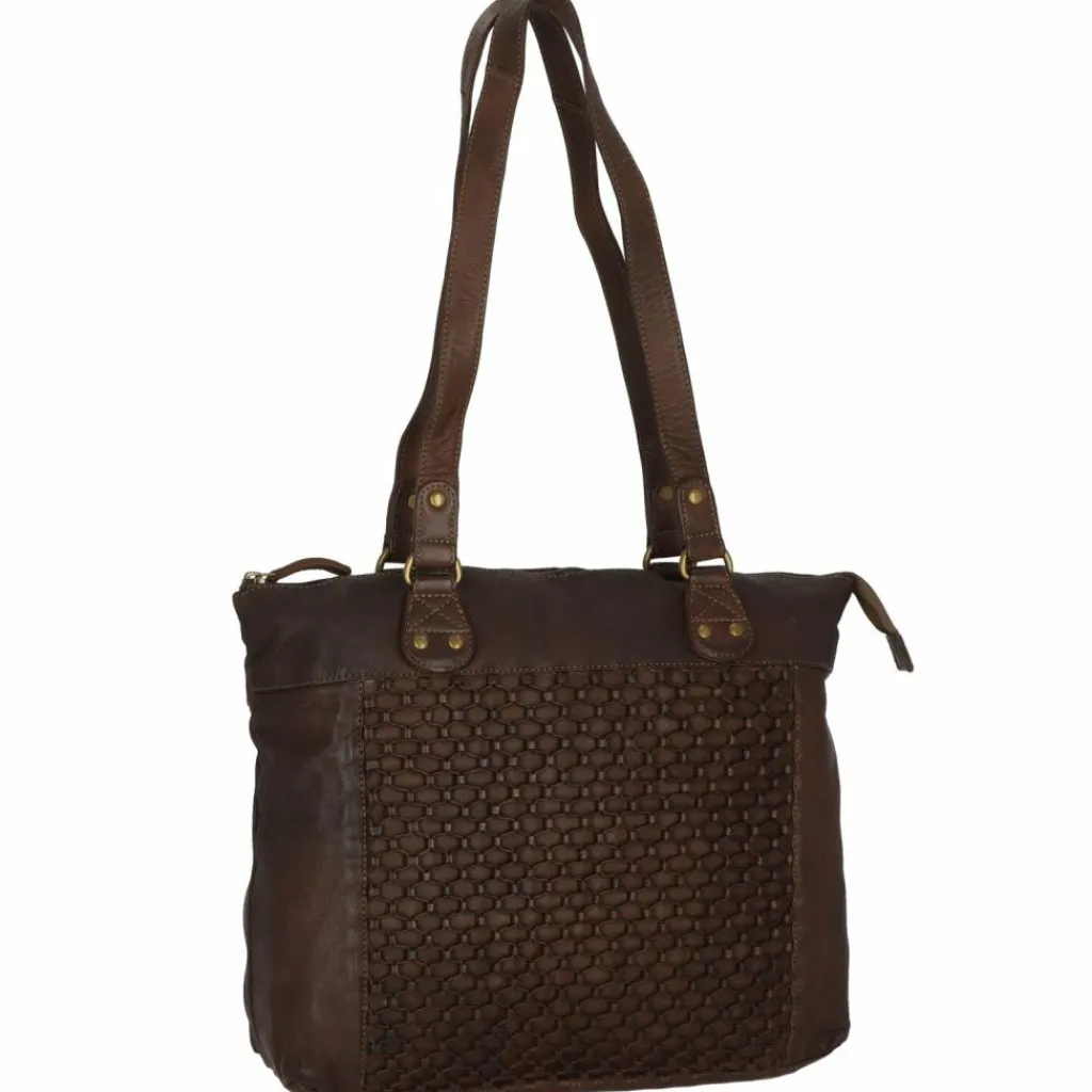 Greenland Nature Henkeltaschen|Schultertaschen<Femi & Nine Schultertasche Leder 35 cm grey