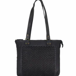 Greenland Nature Henkeltaschen|Schultertaschen<Femi & Nine Schultertasche Leder 35 cm navy