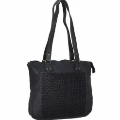 Greenland Nature Henkeltaschen|Schultertaschen<Femi & Nine Schultertasche Leder 35 cm navy