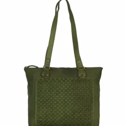 Greenland Nature Henkeltaschen|Schultertaschen<Femi & Nine Schultertasche Leder 35 cm green