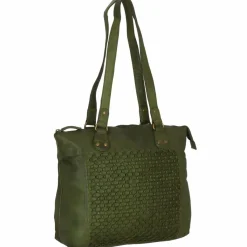 Greenland Nature Henkeltaschen|Schultertaschen<Femi & Nine Schultertasche Leder 35 cm green