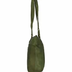 Greenland Nature Henkeltaschen|Schultertaschen<Femi & Nine Schultertasche Leder 35 cm green