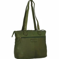 Greenland Nature Henkeltaschen|Schultertaschen<Femi & Nine Schultertasche Leder 35 cm green