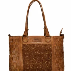 Greenland Nature Femi & Nine Schultertasche Leder 42 cm cognac