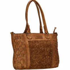 Greenland Nature Femi & Nine Schultertasche Leder 42 cm cognac
