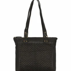 Greenland Nature Femi & Nine Schultertasche Leder 35 cm black