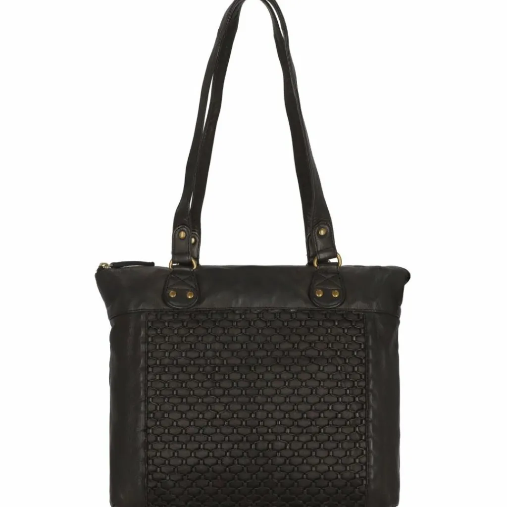 Greenland Nature Femi & Nine Schultertasche Leder 35 cm black