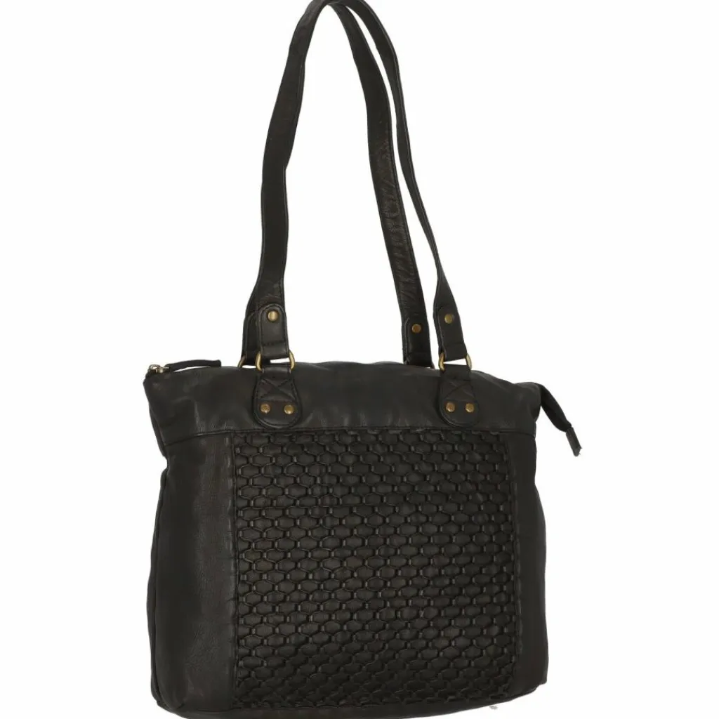 Greenland Nature Femi & Nine Schultertasche Leder 35 cm black