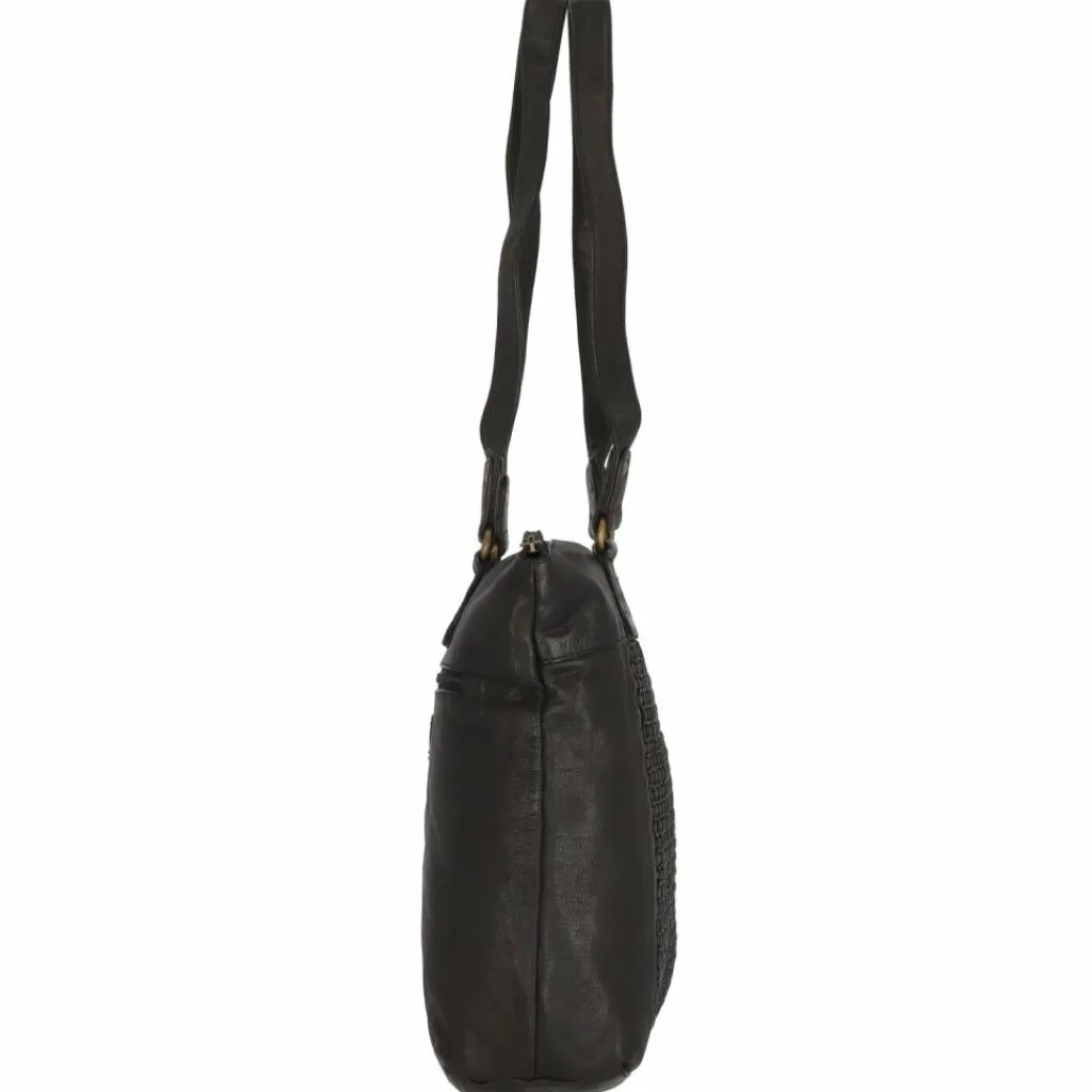 Greenland Nature Femi & Nine Schultertasche Leder 35 cm black