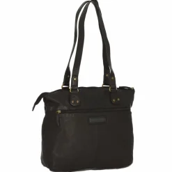 Greenland Nature Femi & Nine Schultertasche Leder 35 cm black