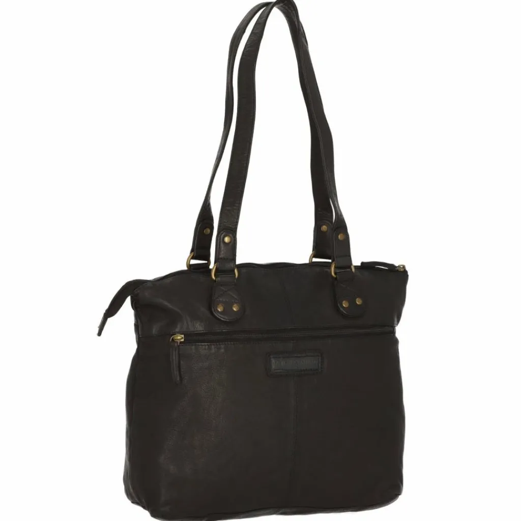 Greenland Nature Femi & Nine Schultertasche Leder 35 cm black