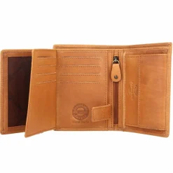 Greenland Nature Damengeldbörsen Hochformat<Geldbörse RFID Schutz Leder 9 cm braun