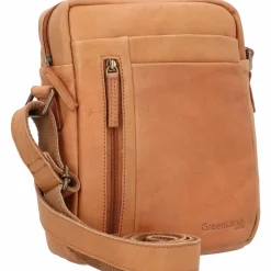 Greenland Nature Umhängetaschen<Umhängetasche Leder 22 cm cognac2