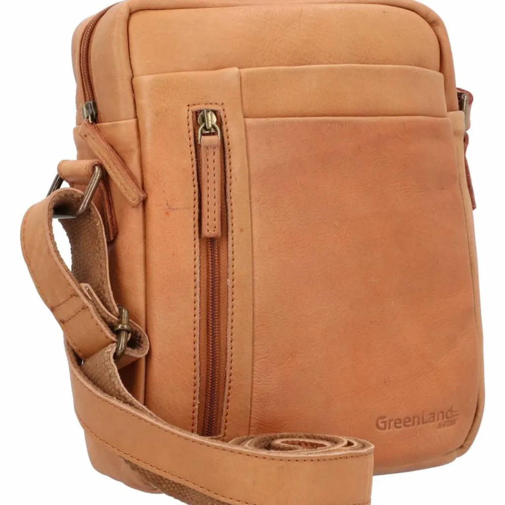 Greenland Nature Umhängetaschen<Umhängetasche Leder 22 cm cognac2