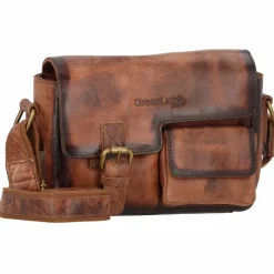 Hot Greenland Nature Mascu & Line Umhängetasche Leder 23 cm braun