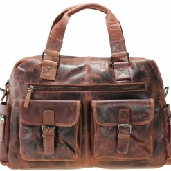 Outlet Greenland Nature Montana Handtasche Leder 40 cm Laptopfach braun