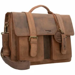 Greenland Nature Umhängetaschen<Montenegro Aktentasche Leder 40 cm natur