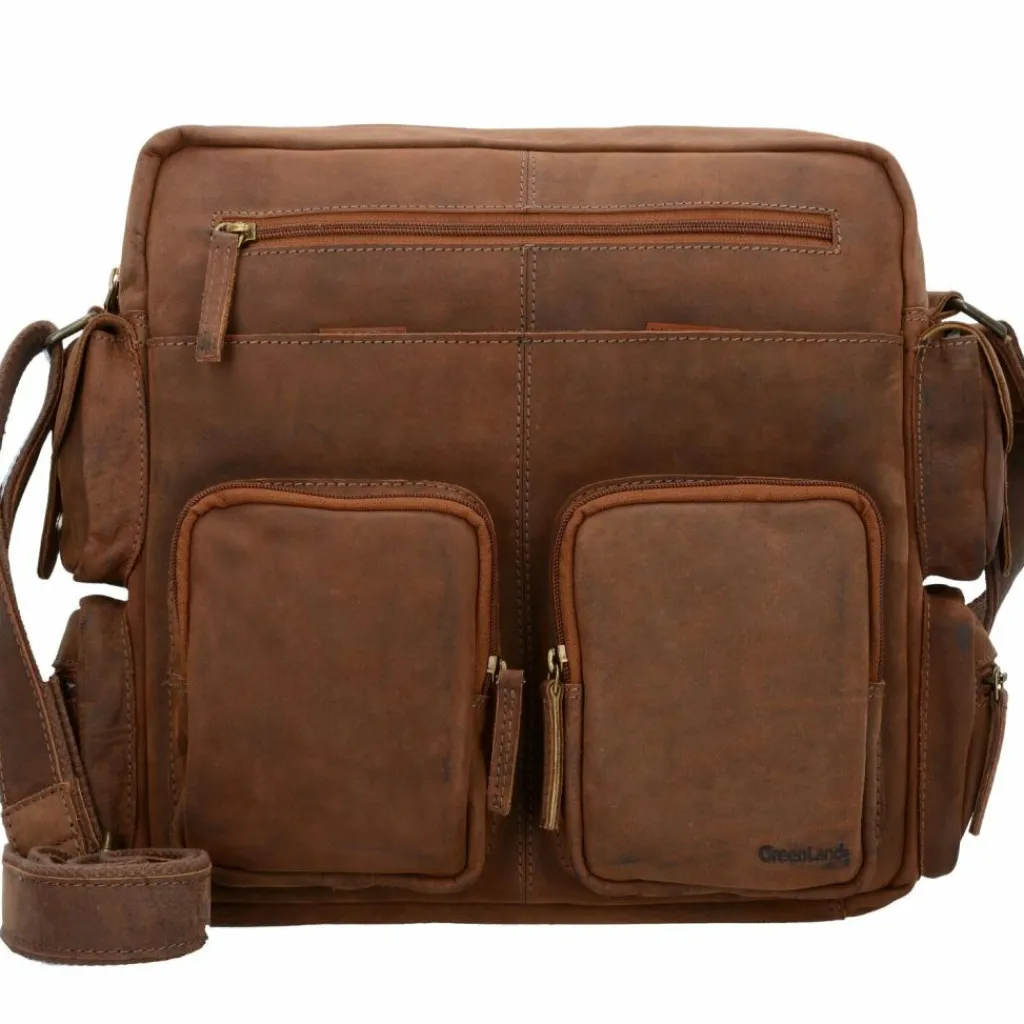 Greenland Nature Umhängetaschen<Montenegro Umhängetasche Leder 33 cm Laptopfach natur
