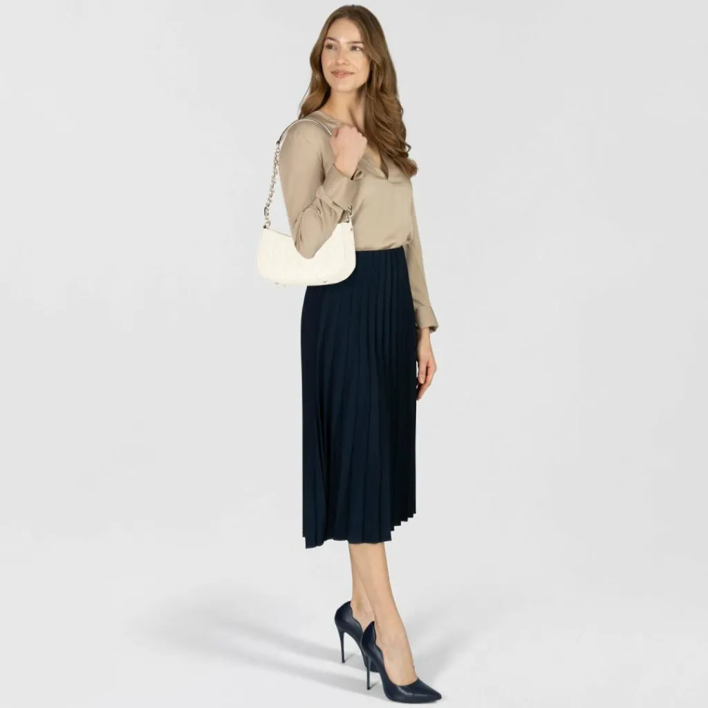 Clearance Guess Aldina Schultertasche 24 cm off white