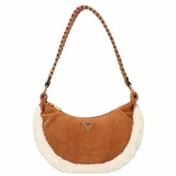 Guess Schultertaschen|Henkeltaschen<Amita Schultertasche Leder 24 cm cognac
