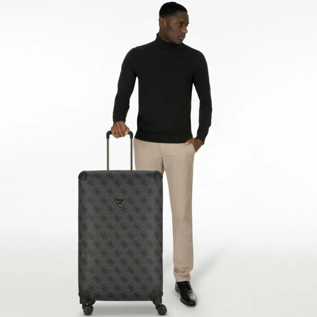 Sale Guess Berta 4 Rollen Trolley 77 cm mit Dehnfalte coal logo