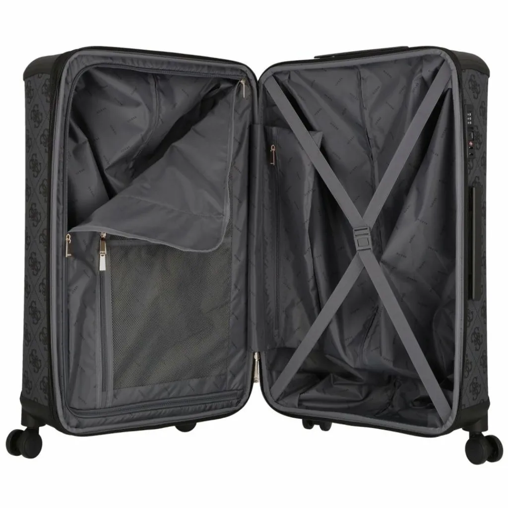 Sale Guess Berta 4 Rollen Trolley 77 cm mit Dehnfalte coal logo