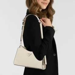 Guess Schultertaschen|Henkeltaschen<Cresidia Schultertasche 27 cm bone logo