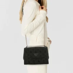Guess Schultertaschen<Cresidia Schultertasche 24 cm black logo
