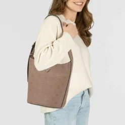 Guess Schultertaschen|Henkeltaschen<Cresidia Schultertasche 30 cm dark oak