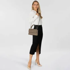 Outlet Guess Eco Erica Schultertasche 24 cm latte logo