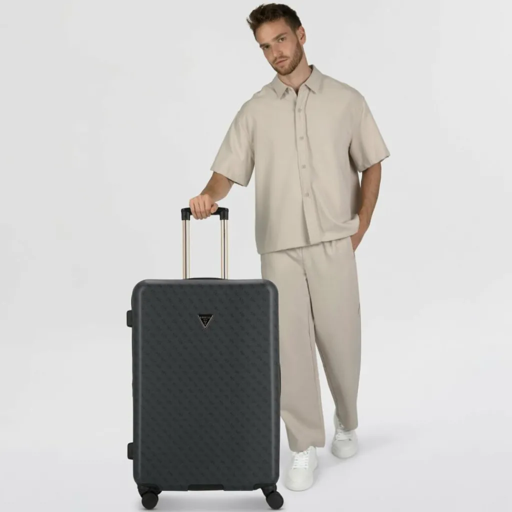Guess 4-Rollen Koffer|Hartgepäck<Jesco 4 Rollen Trolley 77 cm mit Dehnfalte coal logo