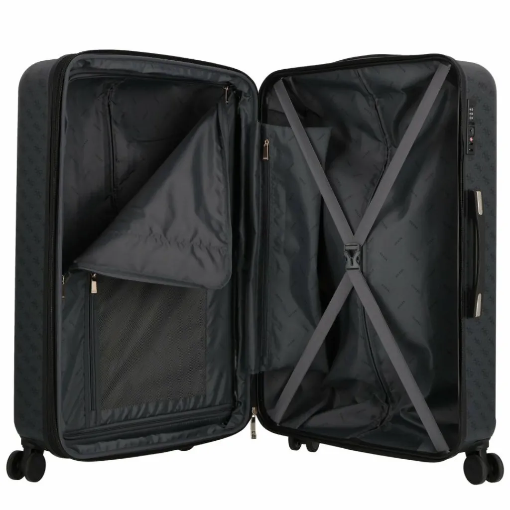 Guess 4-Rollen Koffer|Hartgepäck<Jesco 4 Rollen Trolley 77 cm mit Dehnfalte coal logo