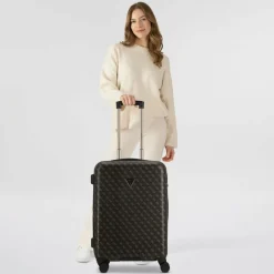 Discount Guess Jesco 4 Rollen Trolley 64 cm mit Dehnfalte brown logo