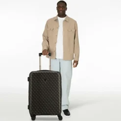 Discount Guess Jesco 4 Rollen Trolley 64 cm mit Dehnfalte brown logo