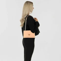 Online Guess Noelle Schultertasche 25 cm apricot