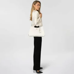 Sale Guess Phoebe Schultertasche 33 cm off white logo