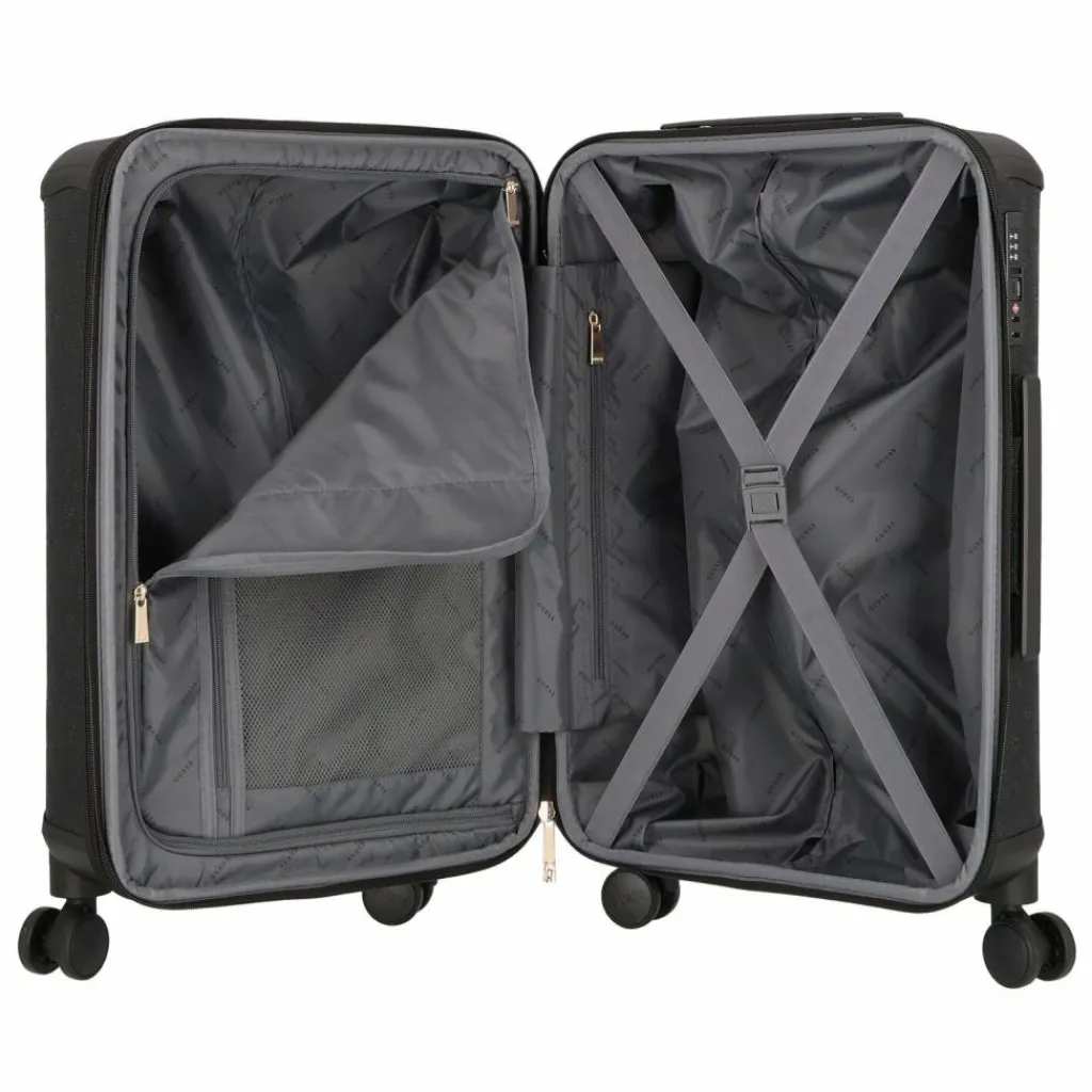 Discount Guess Wilder 4 Rollen Trolley 64 cm mit Dehnfalte black