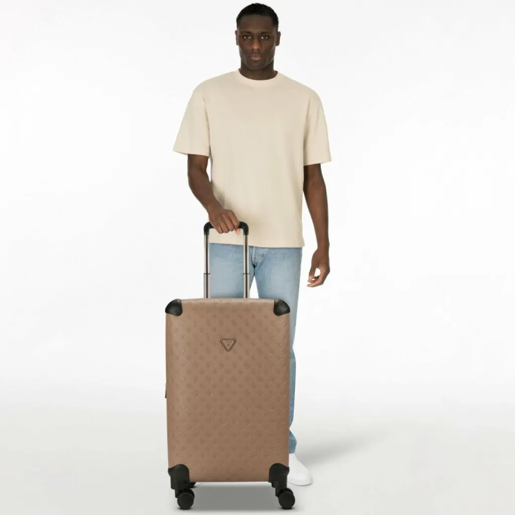 Guess Hartgepäck|4-Rollen Koffer<Wilder 4 Rollen Trolley 64 cm mit Dehnfalte dark oak