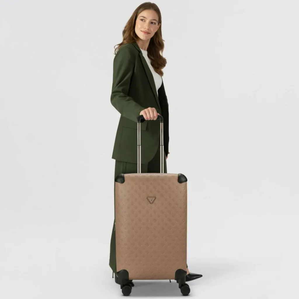 Guess Hartgepäck|4-Rollen Koffer<Wilder 4 Rollen Trolley 64 cm mit Dehnfalte dark oak