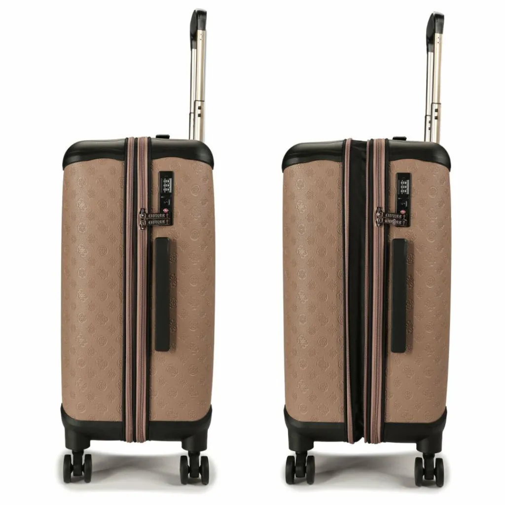 Guess Hartgepäck|4-Rollen Koffer<Wilder 4 Rollen Trolley 64 cm mit Dehnfalte dark oak